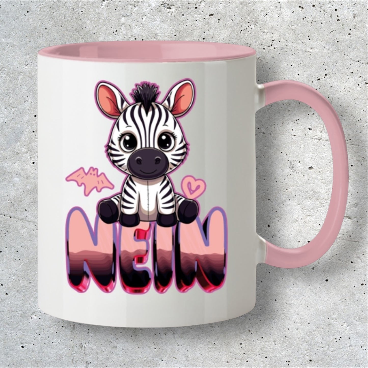 Nein Zebra - Tasse zweifarbig