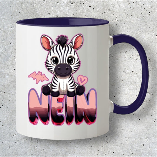 Nein Zebra - Tasse zweifarbig