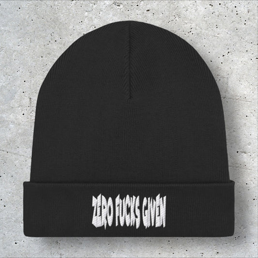 Zero Fucks Given Organic Beanie